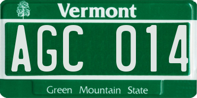 VT license plate AGC014