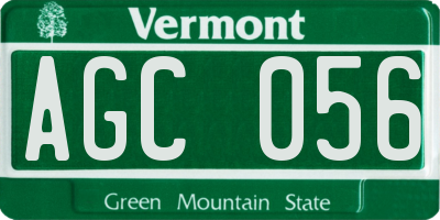 VT license plate AGC056