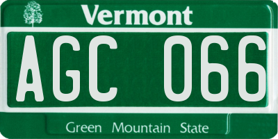 VT license plate AGC066
