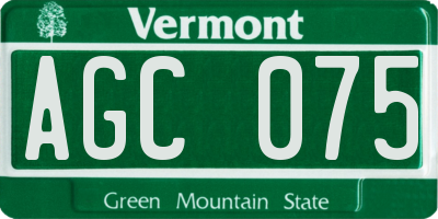 VT license plate AGC075