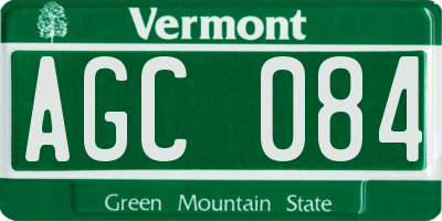 VT license plate AGC084