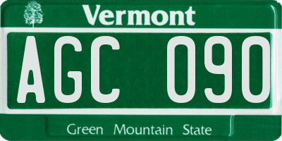 VT license plate AGC090