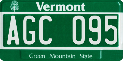 VT license plate AGC095