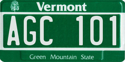 VT license plate AGC101