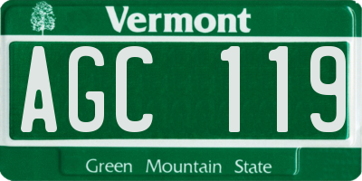 VT license plate AGC119