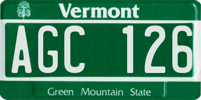 VT license plate AGC126