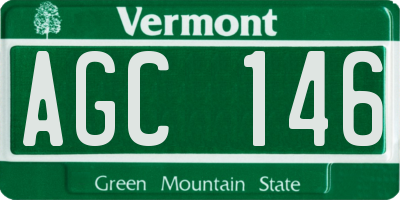 VT license plate AGC146