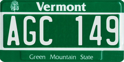 VT license plate AGC149