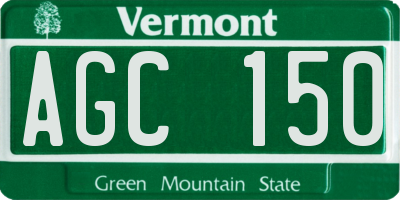 VT license plate AGC150