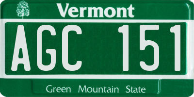 VT license plate AGC151