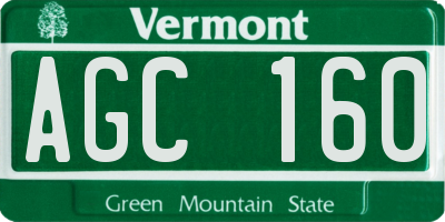 VT license plate AGC160