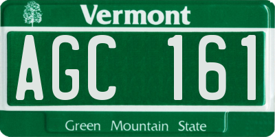 VT license plate AGC161
