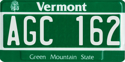 VT license plate AGC162