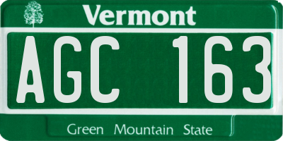VT license plate AGC163