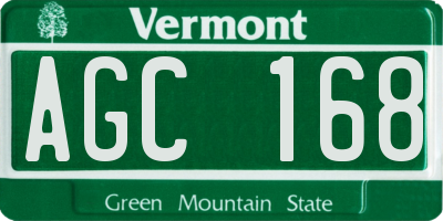 VT license plate AGC168
