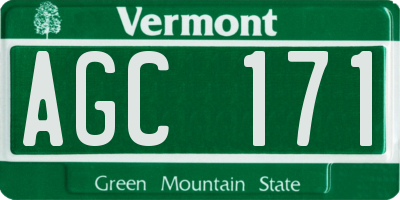 VT license plate AGC171
