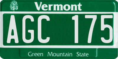 VT license plate AGC175