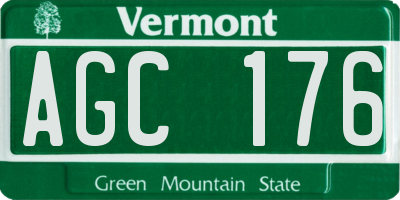 VT license plate AGC176