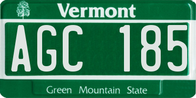 VT license plate AGC185