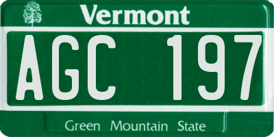 VT license plate AGC197