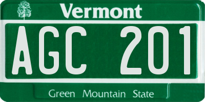 VT license plate AGC201