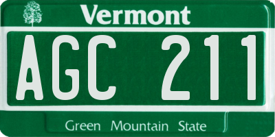 VT license plate AGC211