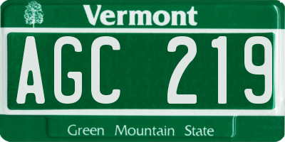VT license plate AGC219
