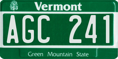 VT license plate AGC241