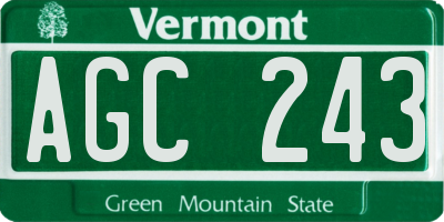 VT license plate AGC243