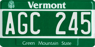 VT license plate AGC245