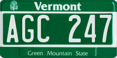 VT license plate AGC247