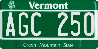 VT license plate AGC250