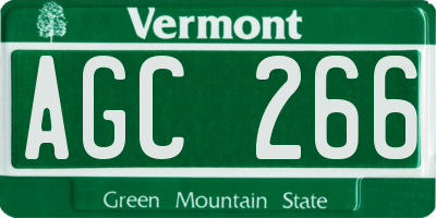 VT license plate AGC266
