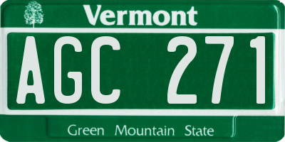 VT license plate AGC271