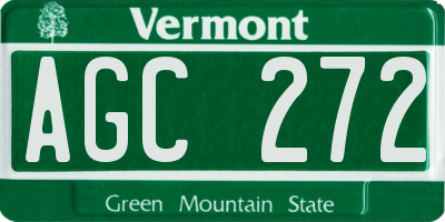 VT license plate AGC272