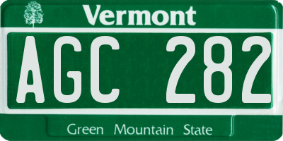 VT license plate AGC282