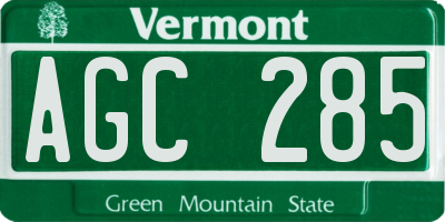 VT license plate AGC285