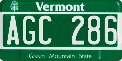 VT license plate AGC286