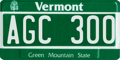 VT license plate AGC300