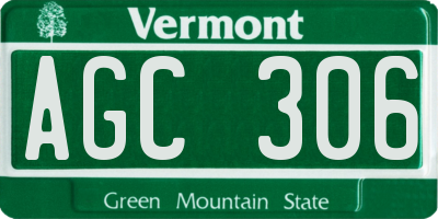 VT license plate AGC306