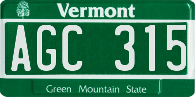 VT license plate AGC315