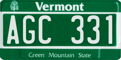 VT license plate AGC331