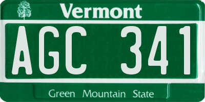 VT license plate AGC341