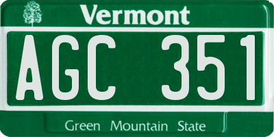 VT license plate AGC351