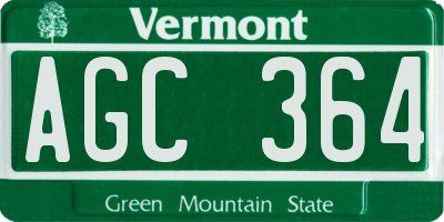 VT license plate AGC364