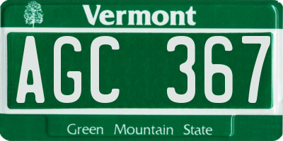 VT license plate AGC367