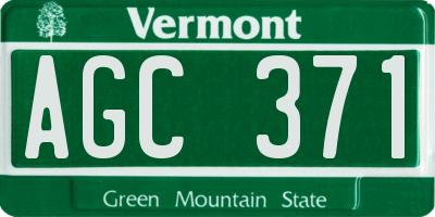 VT license plate AGC371