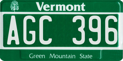 VT license plate AGC396