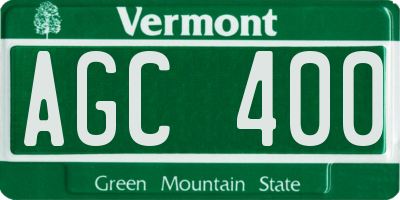 VT license plate AGC400