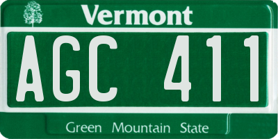 VT license plate AGC411